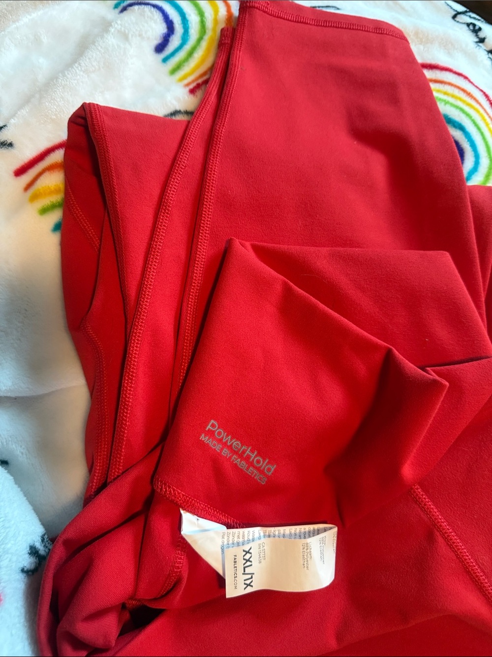 Powerhold Fabletics 1x Red Active Leggings with pocket new without tags